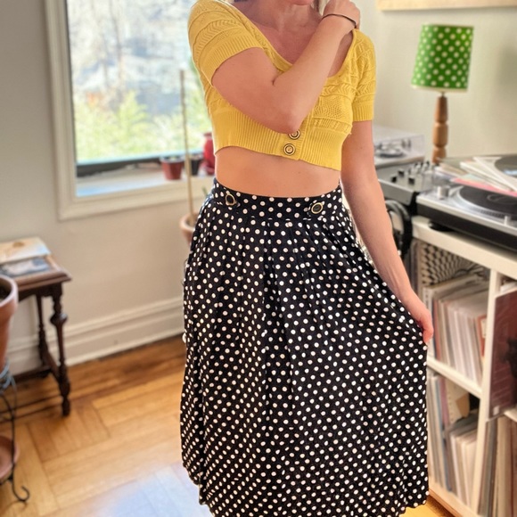 Vintage Black and white polka dot skirt by Norton McNaughton, petites sz 6 - Picture 6 of 6